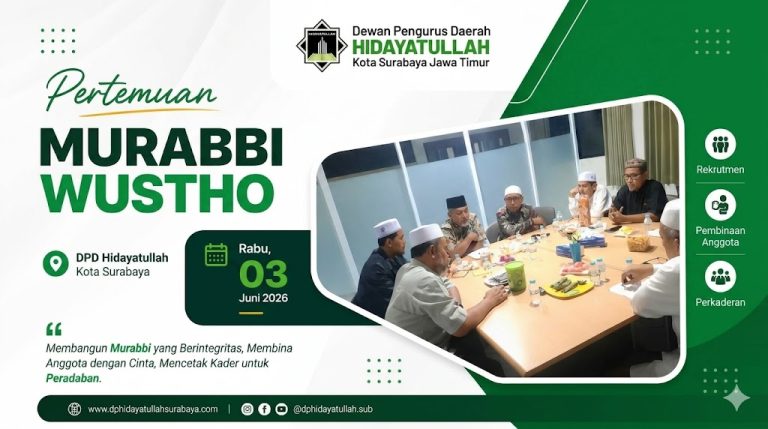 Tingkatkan Mutu Pembinaan Kader, DPD Hidayatullah Surabaya Melakukan Pertemuan Dengan Murobbi Wustho.
